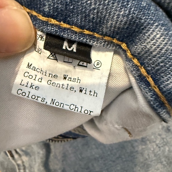 Denim Frayed Blue Jean Shorts with Florals Women’s Medium - Picture 6 of 8